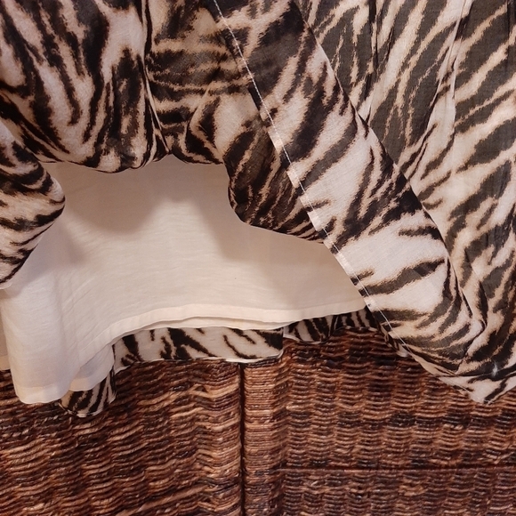 Talbots Women's Skirt Animal Tiger Print Mini Knee Length 100% Cotton A- Line 16 - Picture 5 of 7